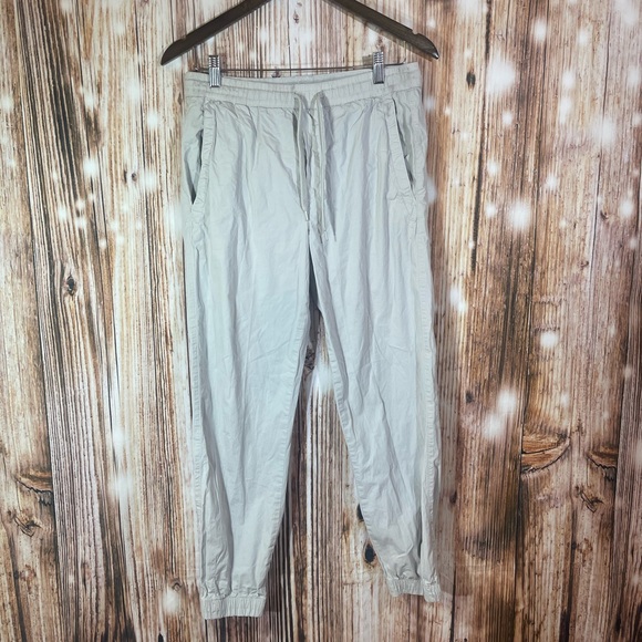 Zara Pants Mens Small Cream Chino Jogger Tapered Casual Work Versatile - Picture 1 of 5